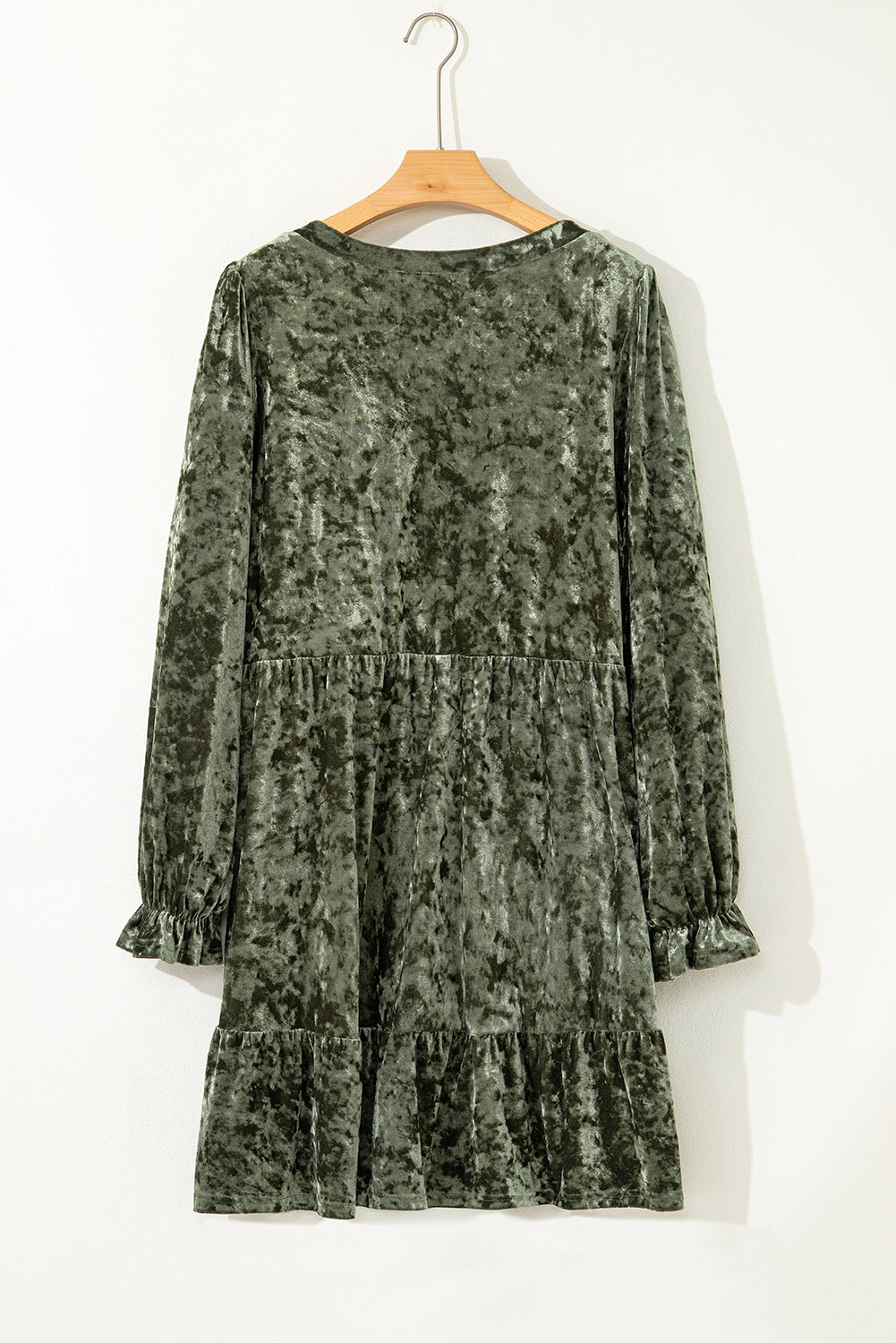 Plus Size Velvet Babydoll Mini Dress