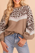 Leopard Color Block Baggy Sweater