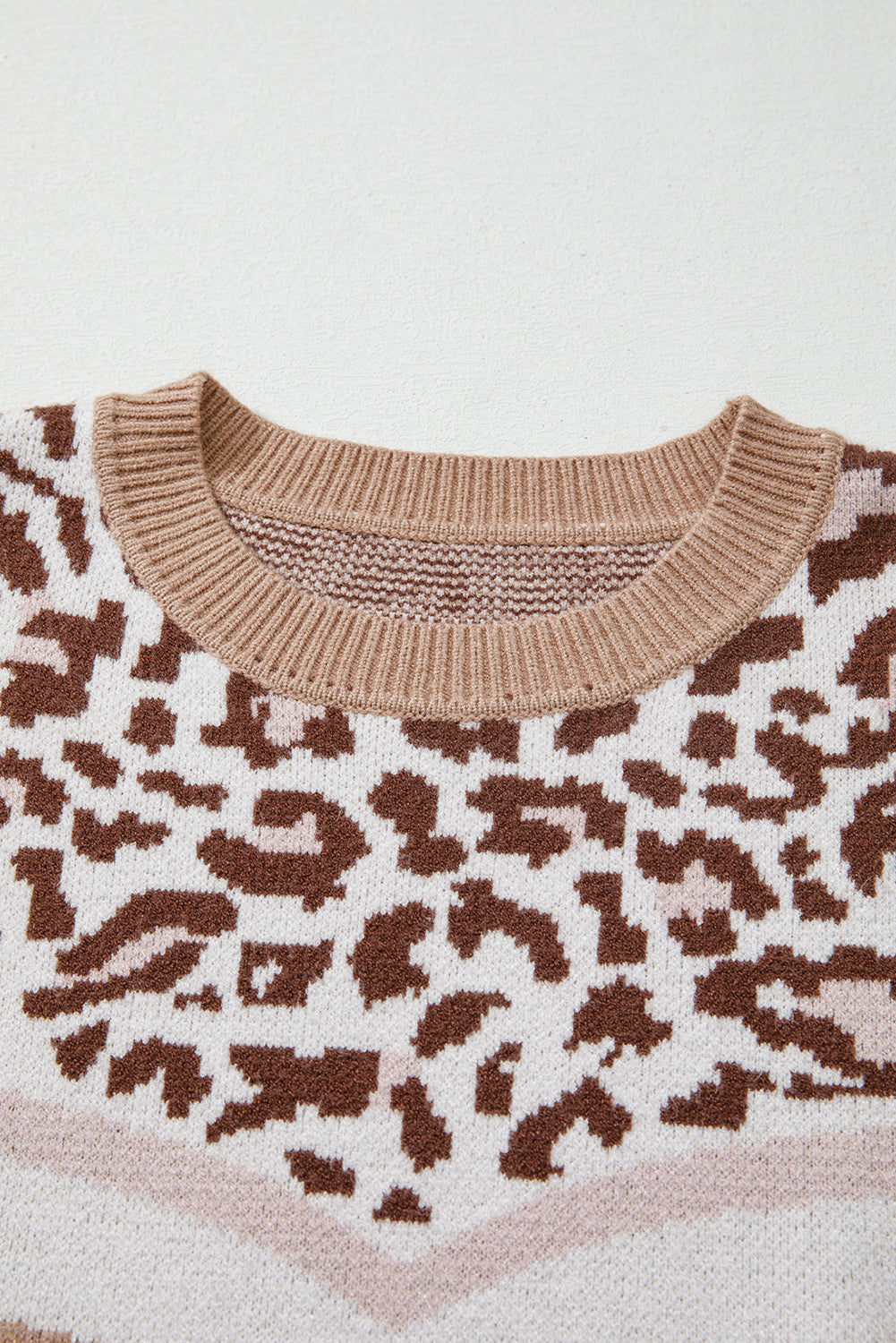 Leopard Color Block Baggy Sweater