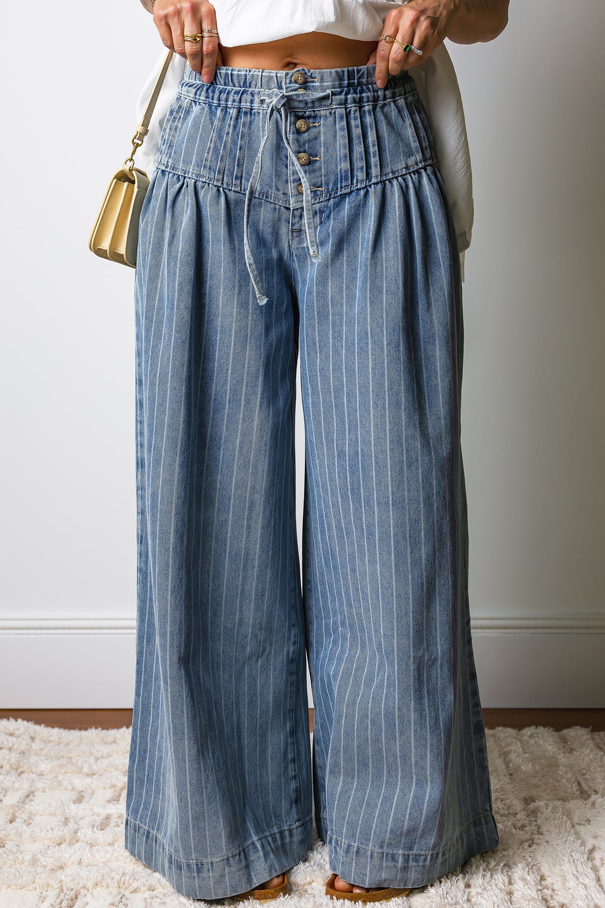 Sky Stripe Wide-Leg Jeans
