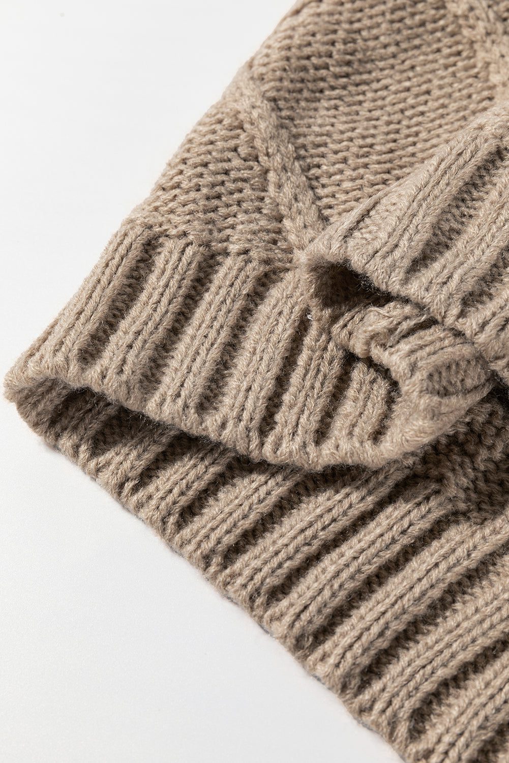 Simply Taupe Cable Knit Bow Sweater