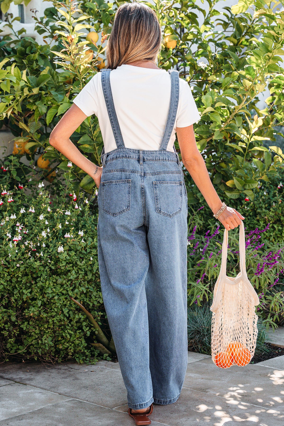 Dusk blue pleated wide-leg denim jumpsuit with retro pockets from Dear-Lover, featuring a stylish, relaxed fit and casual design.