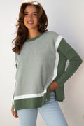 Striped Dolman Oversized Sweater