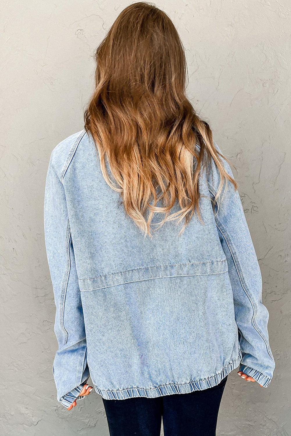 Myosotis Zip-Up Denim Jacket
