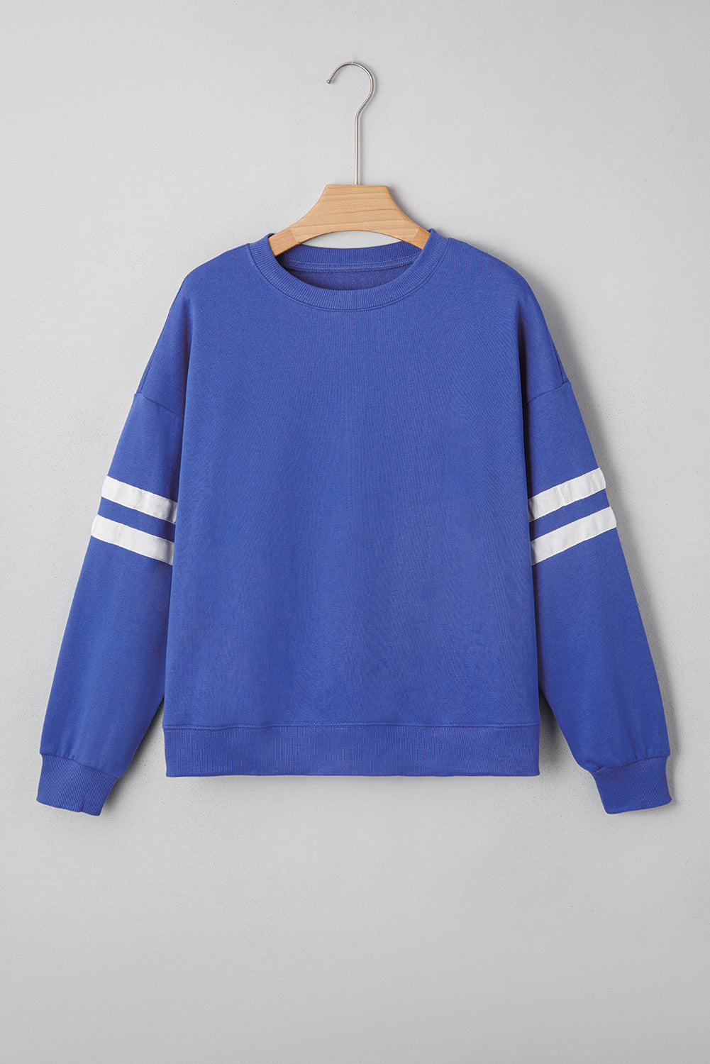 Tillandsia Purple Varsity Striped Sweatshirt
