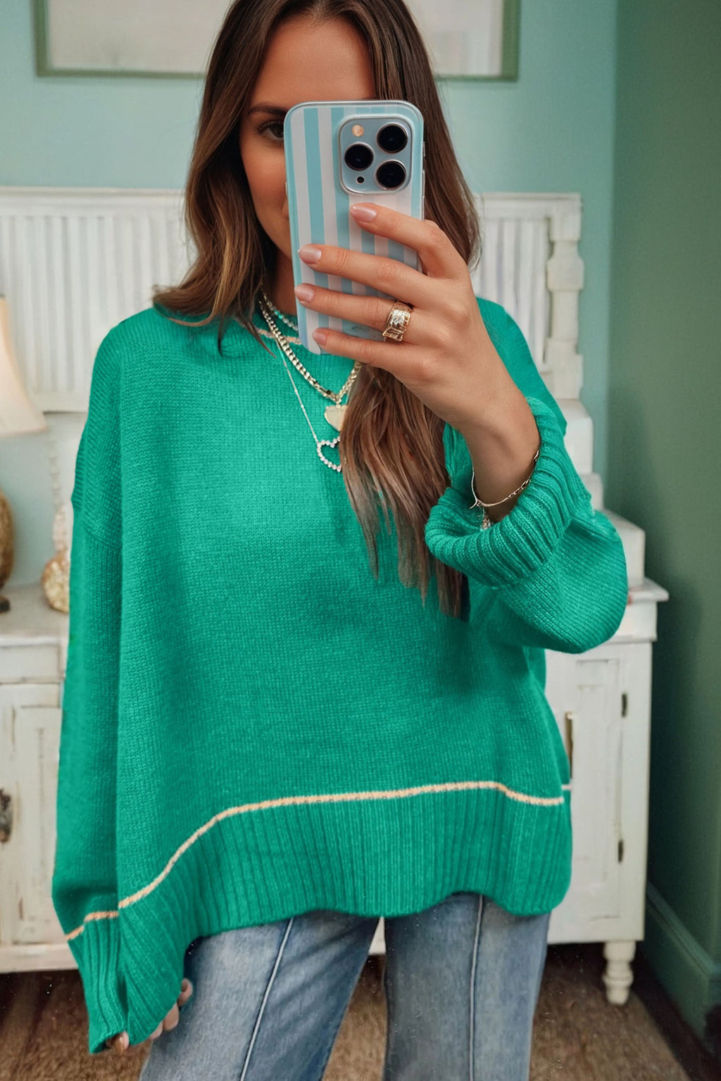 Sea Green Baggy Sweater