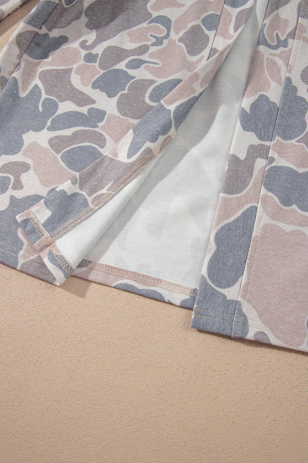 Multicolour Camouflage Open-Front Cardigan