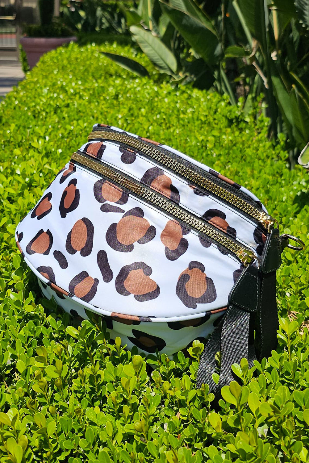 Phalaenopsis Checkered Print Wide Strap Large Crossbody Bag