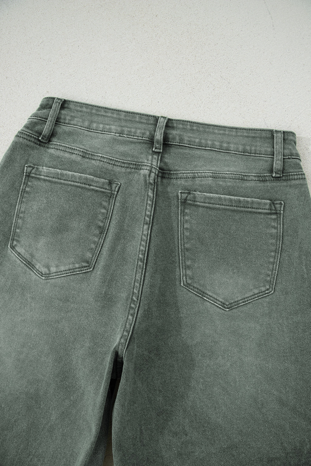 Four Leaf Clover Slight Distressed Raw Edge Wide Leg Jeans
