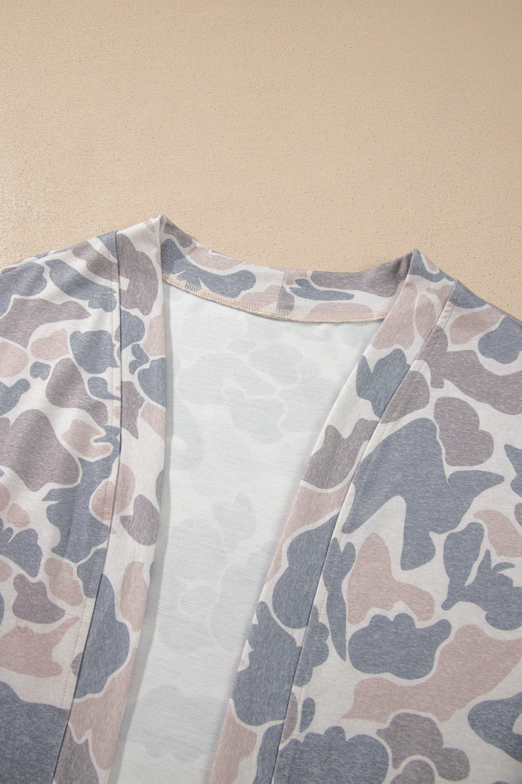 Multicolour Camouflage Open-Front Cardigan