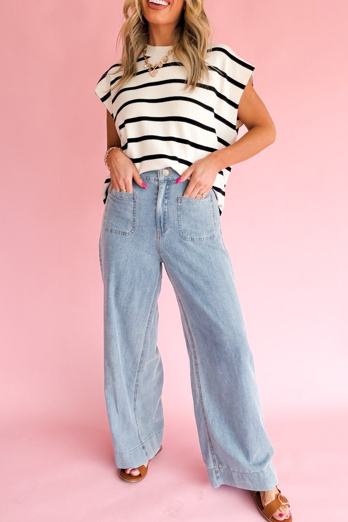 Beau Blue Pocket-Detail Jeans
