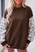 Camo Sleeve Crewneck Sweatshirt