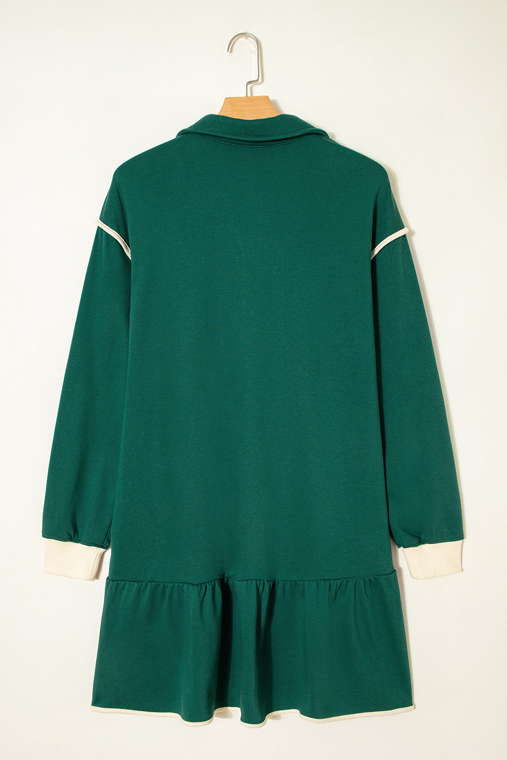 Evergreen Ruffle-Hem Mini Dress