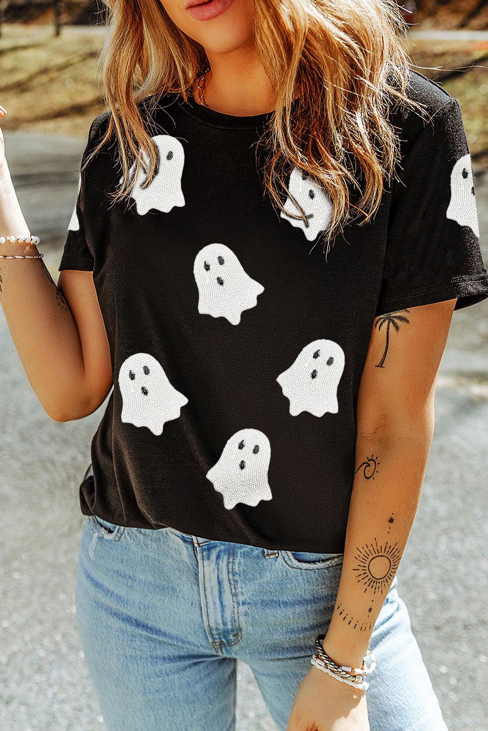 Sequin Ghost Graphic Tee