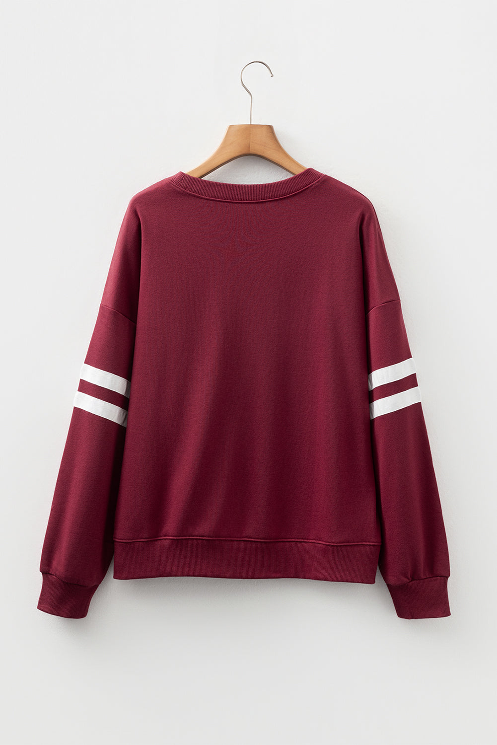 Tillandsia Purple Varsity Striped Sweatshirt