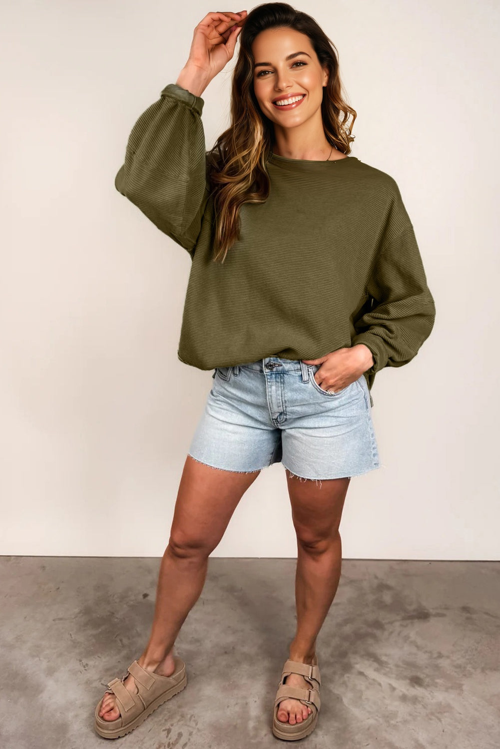 Seagrass Ribbed Patchwork Top