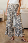 Multicolour camo print wide-leg casual pants from Dear-Lover, featuring a relaxed fit and stylish camouflage pattern.