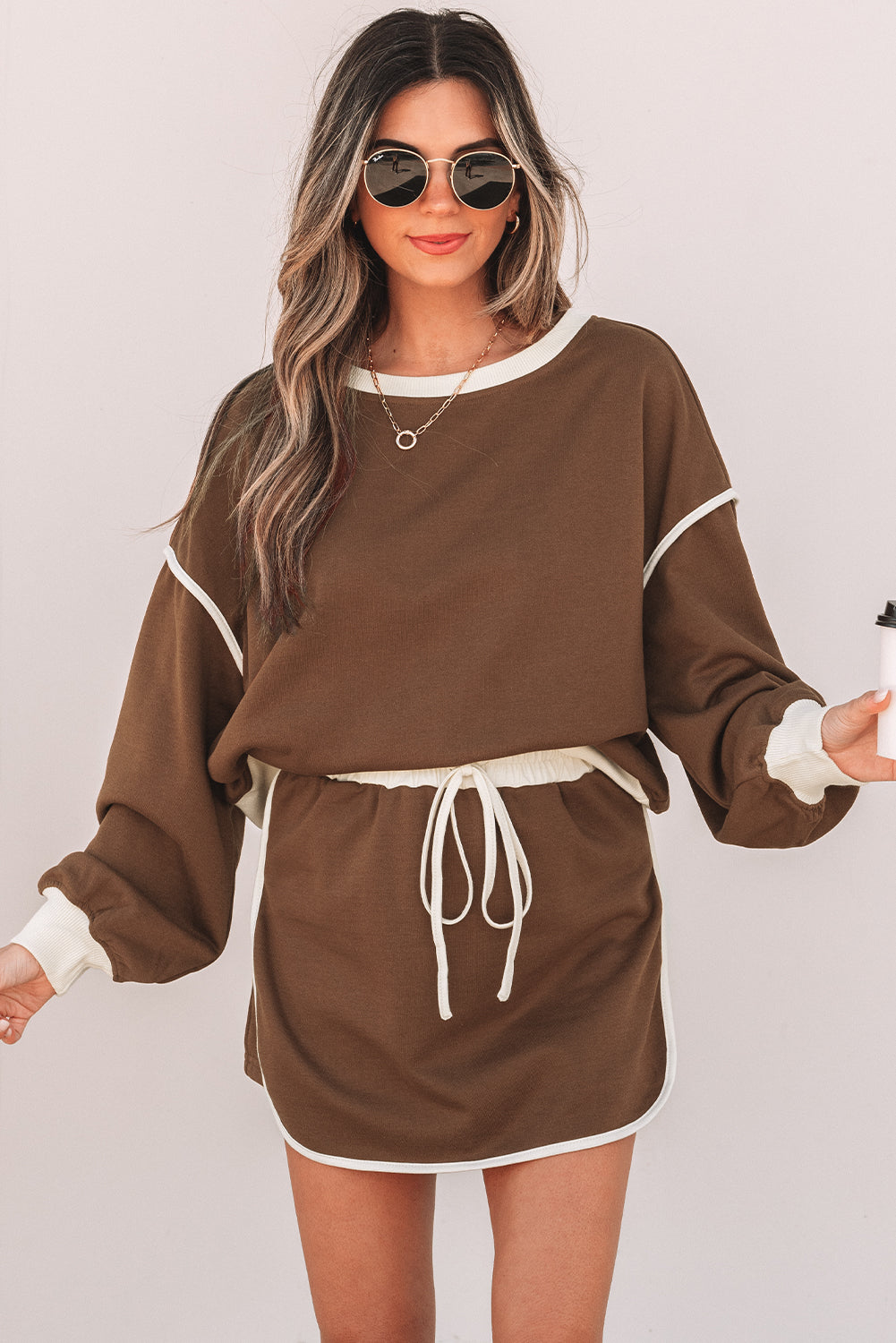 Evergreen Contrast Skort Set