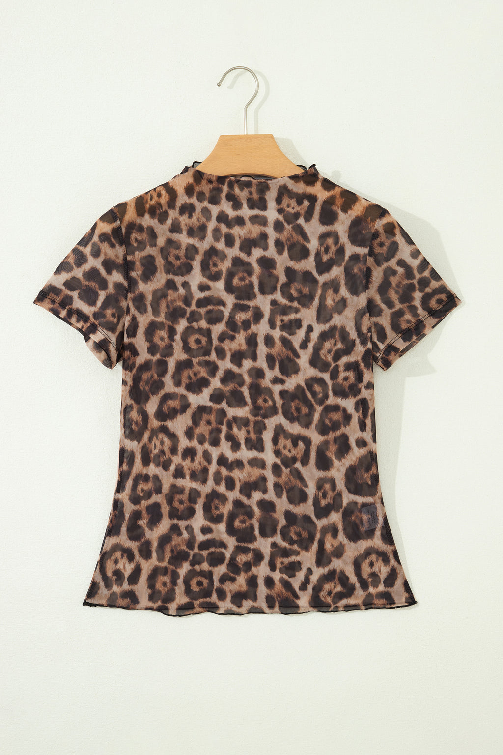 Printed Mesh Short Sleeve Top