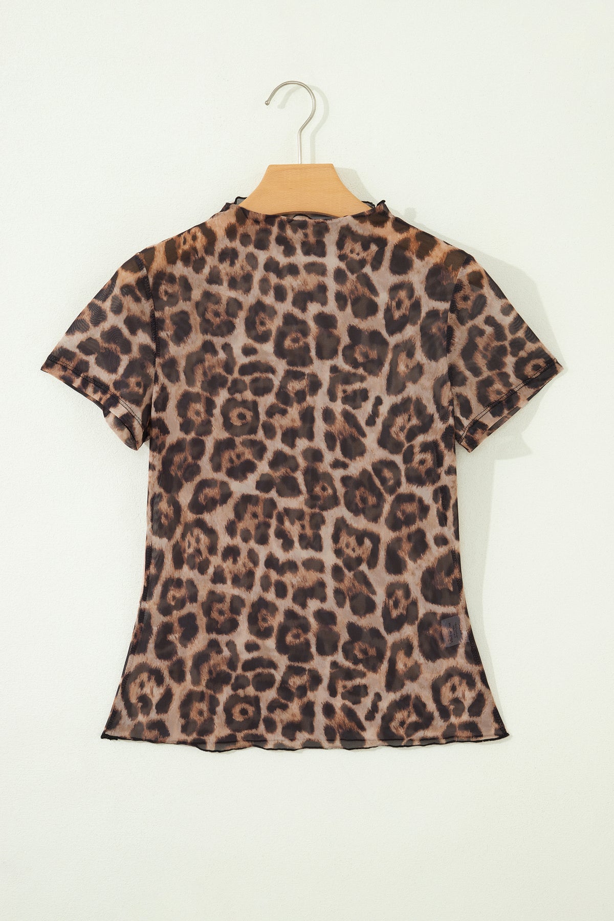 Printed Mesh Short Sleeve Top