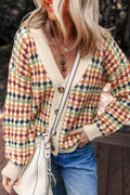 Dotty V-Neck Button Cardigan