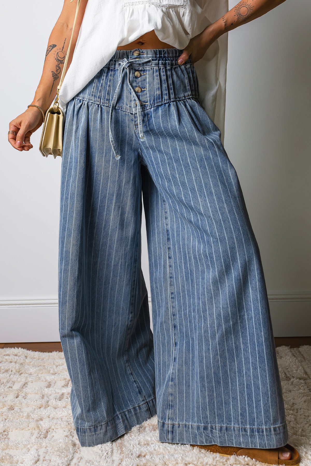 Sky Stripe Wide-Leg Jeans