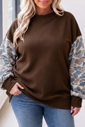 Camo Patchwork Plus Size Sweatshirt