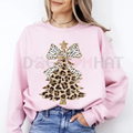 Cute Leopard Print Christmas Tree Crewneck