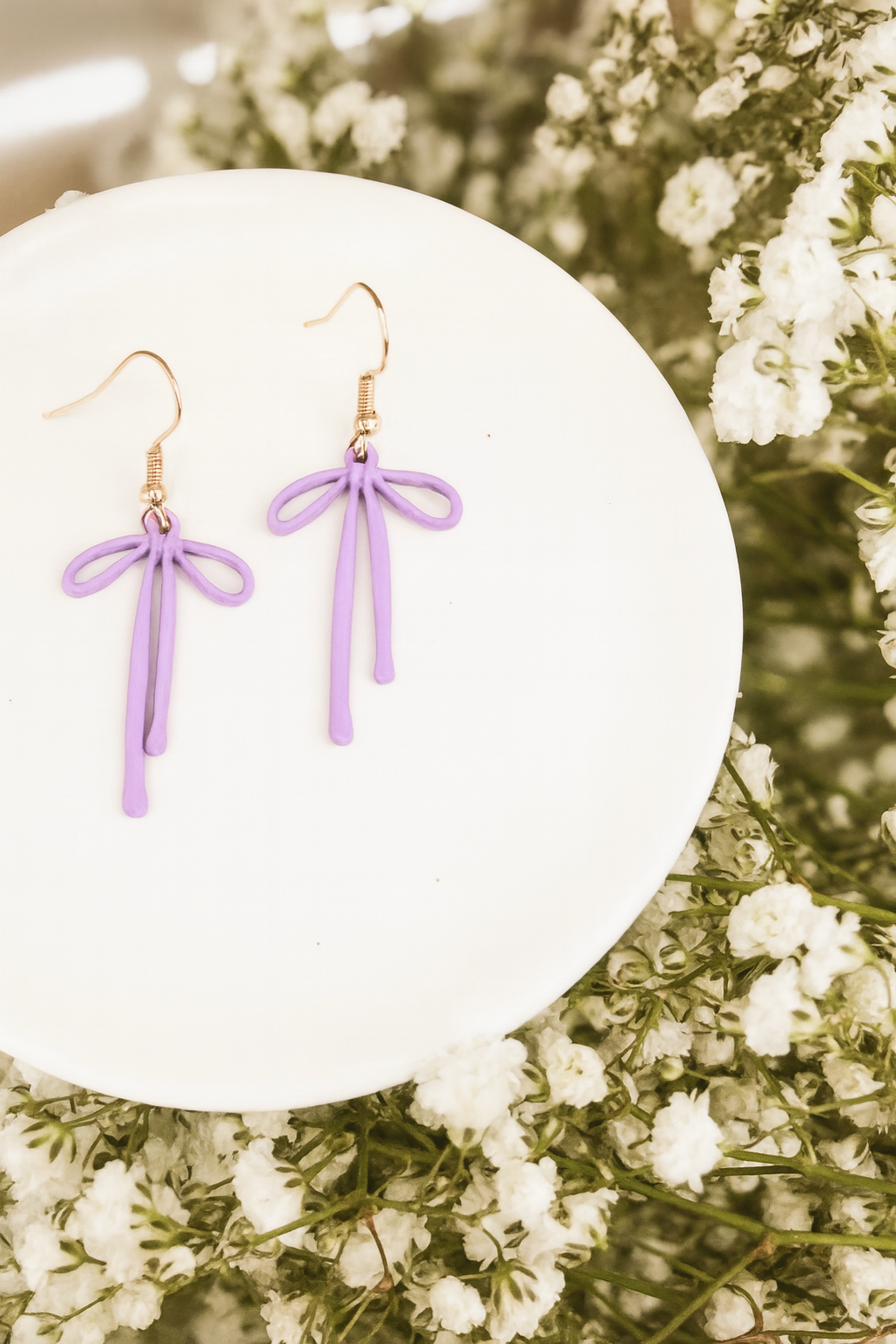 Adorable Purple Bow Earrings
