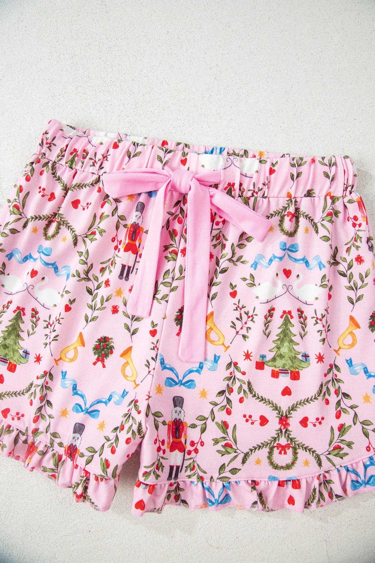 Pink Nutcracker Doll Christmas 2pcs Pajama Set