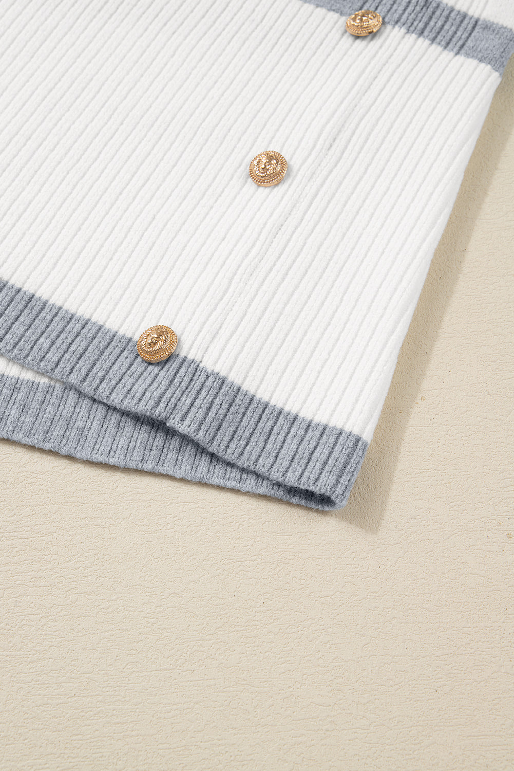 Gray Stripe Ribbed Tunic Sweater