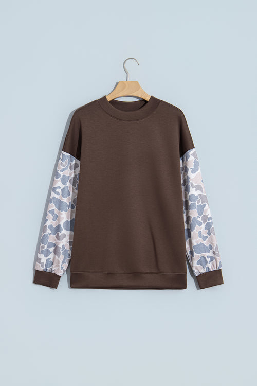 Camo Sleeve Crewneck Sweatshirt