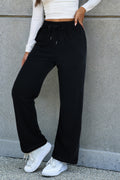 Black fleece-lined casual pants with drawstring waist from Dear-Lover, made for comfortable everyday wear