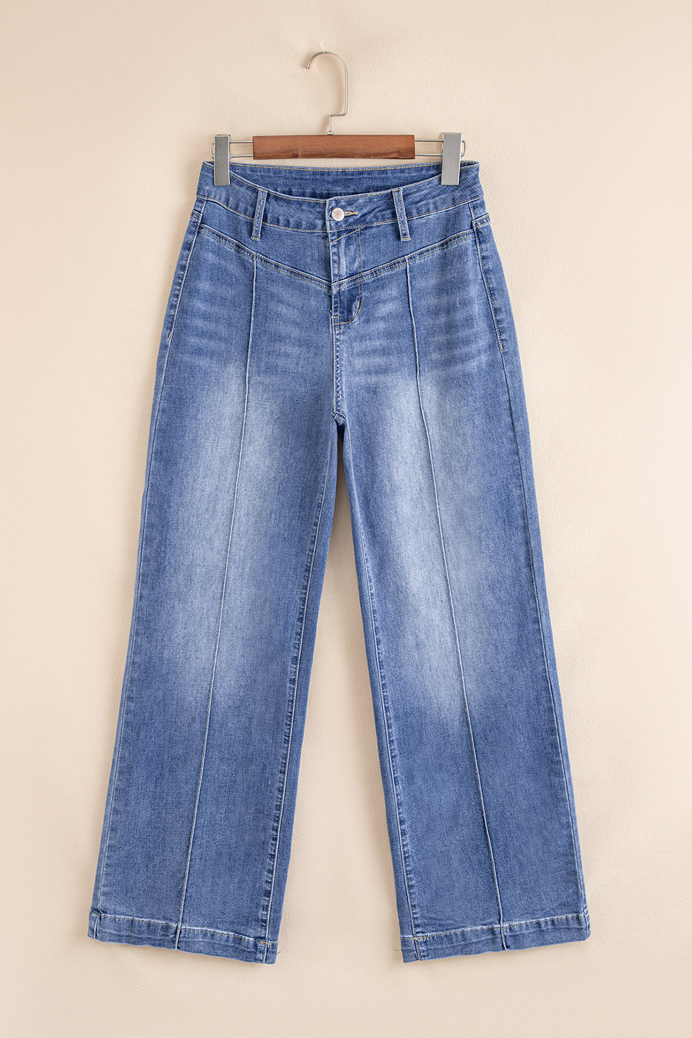 Beau Blue Center-Seam High-Rise Jeans