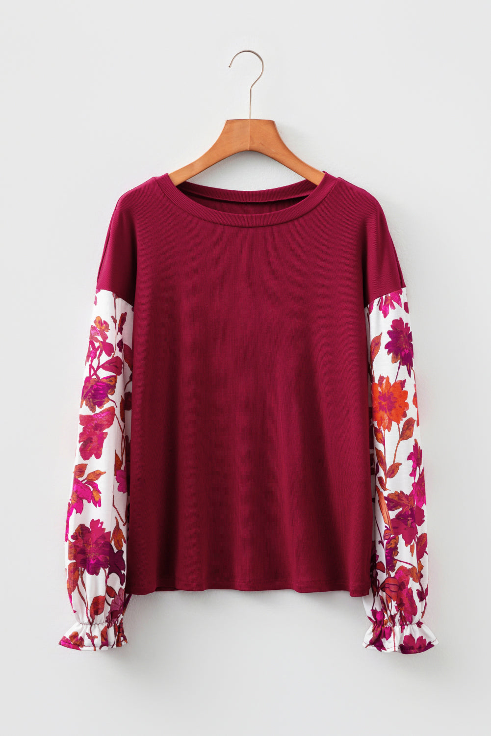 Floral Sleeve Long Sleeve Top