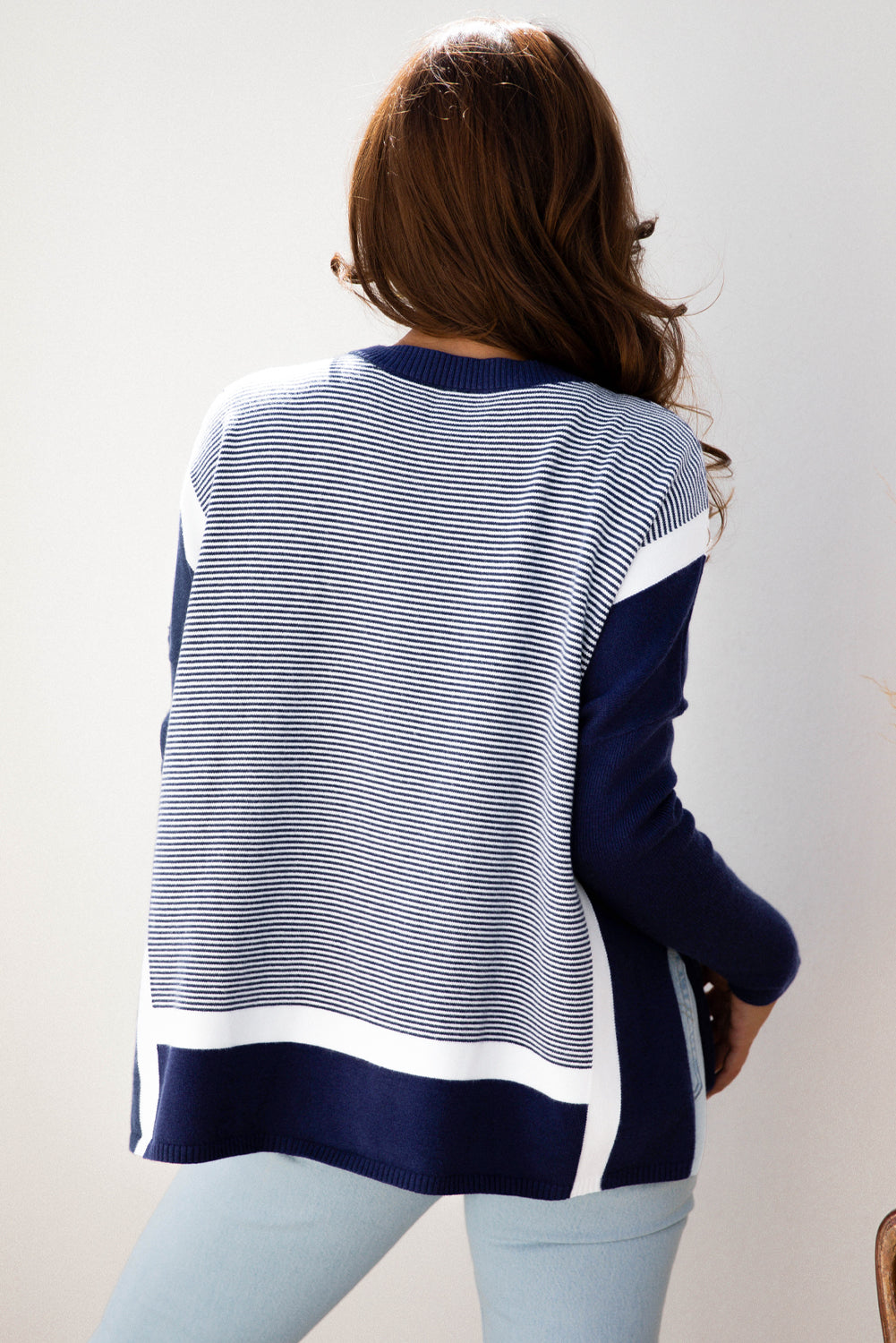 Striped Dolman Oversized Sweater