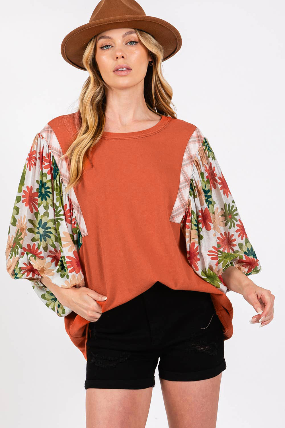 Desert Gold Floral Patchwork Blouse
