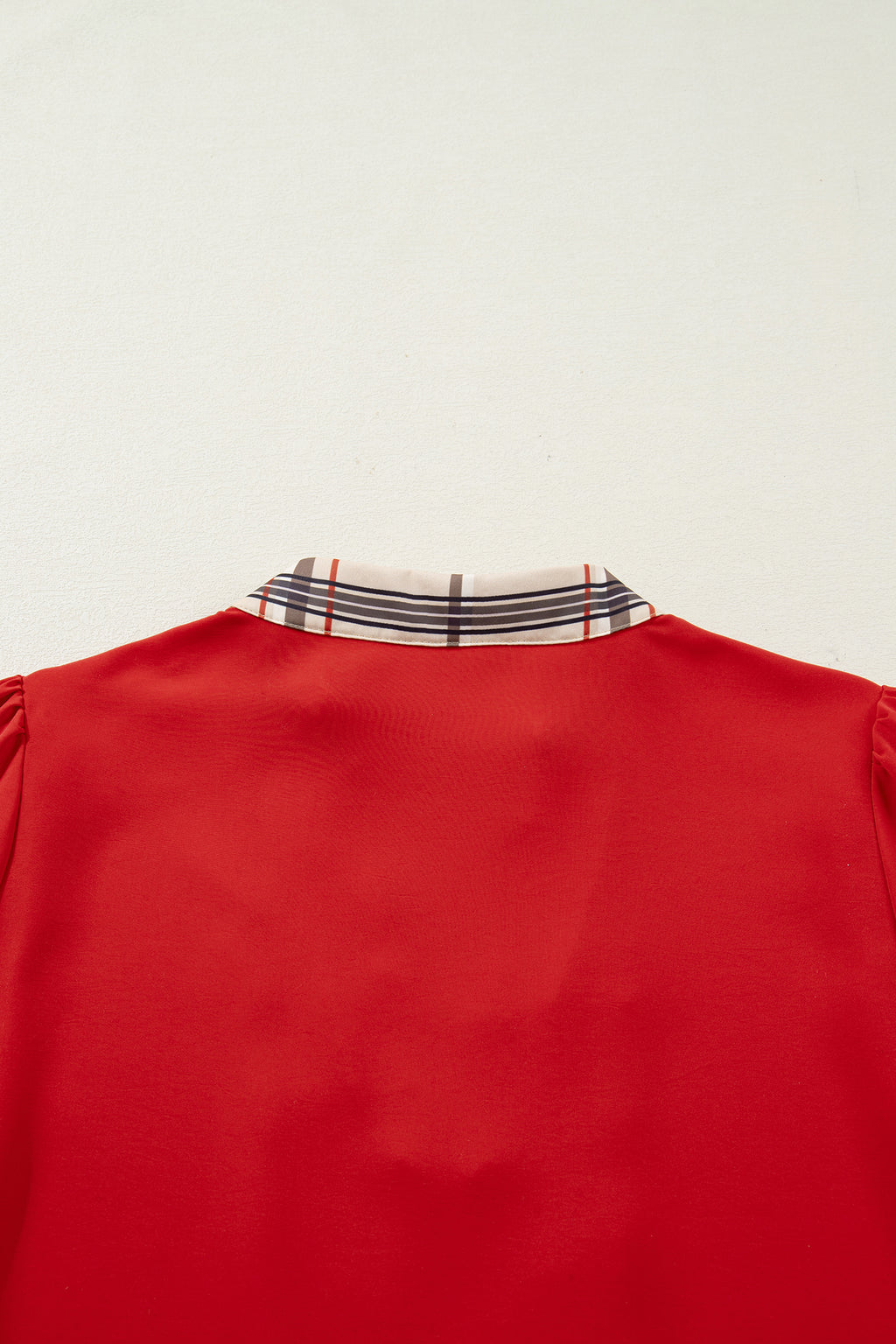 Racing Red Plaid Patchwork Blouse