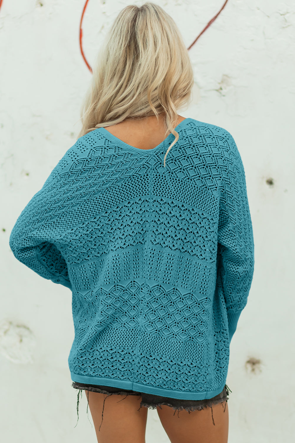 Redwood Burl Open-Front Knit Cardigan