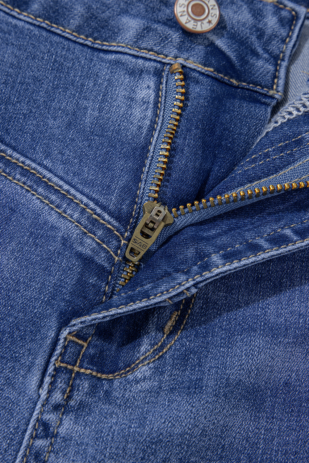 Beau Blue Center-Seam High-Rise Jeans