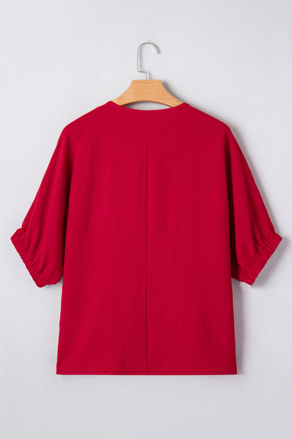 Red Braided V Neck Blouse