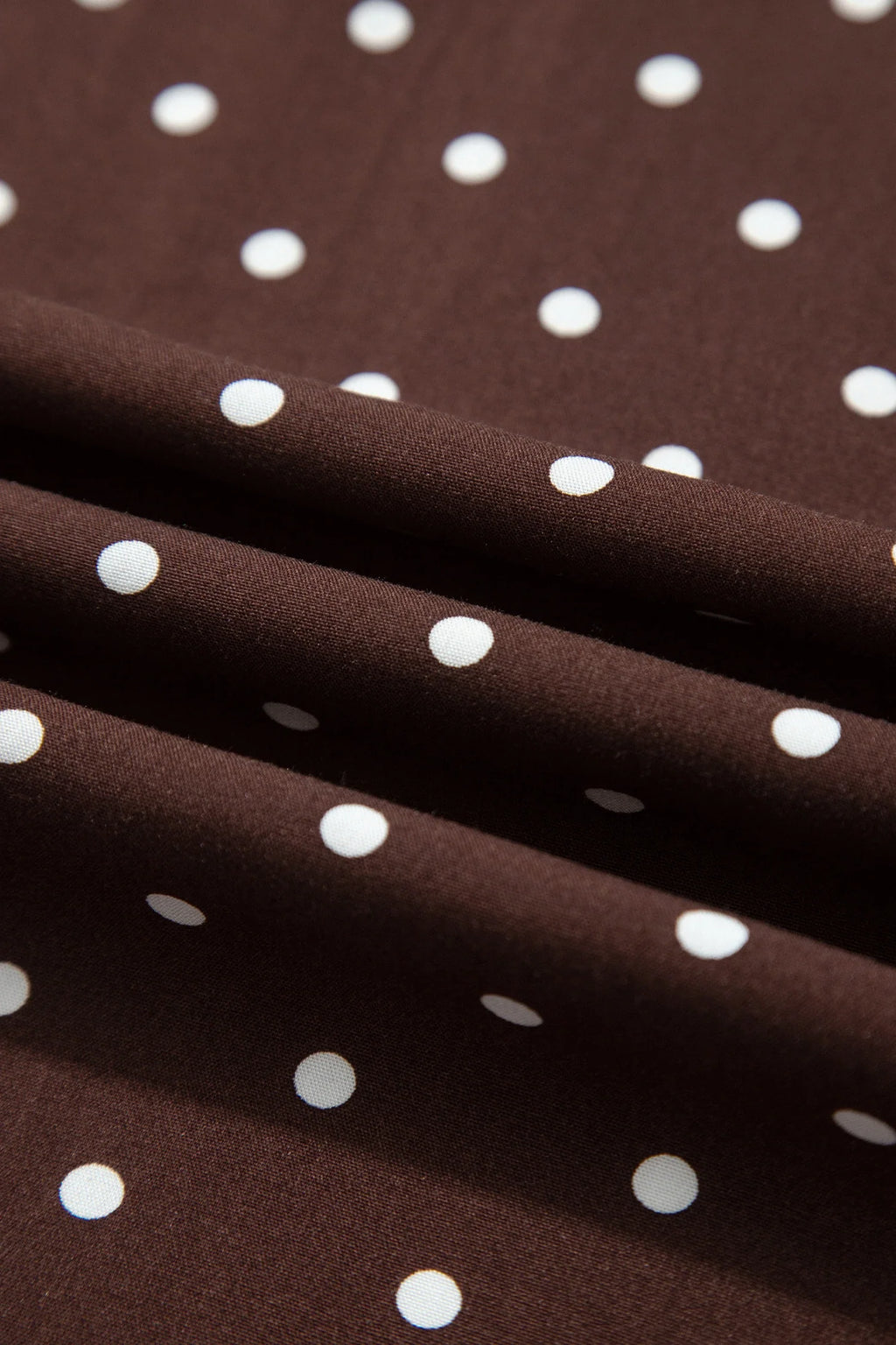 Polka Dot Lace Hem Midi Skirt
