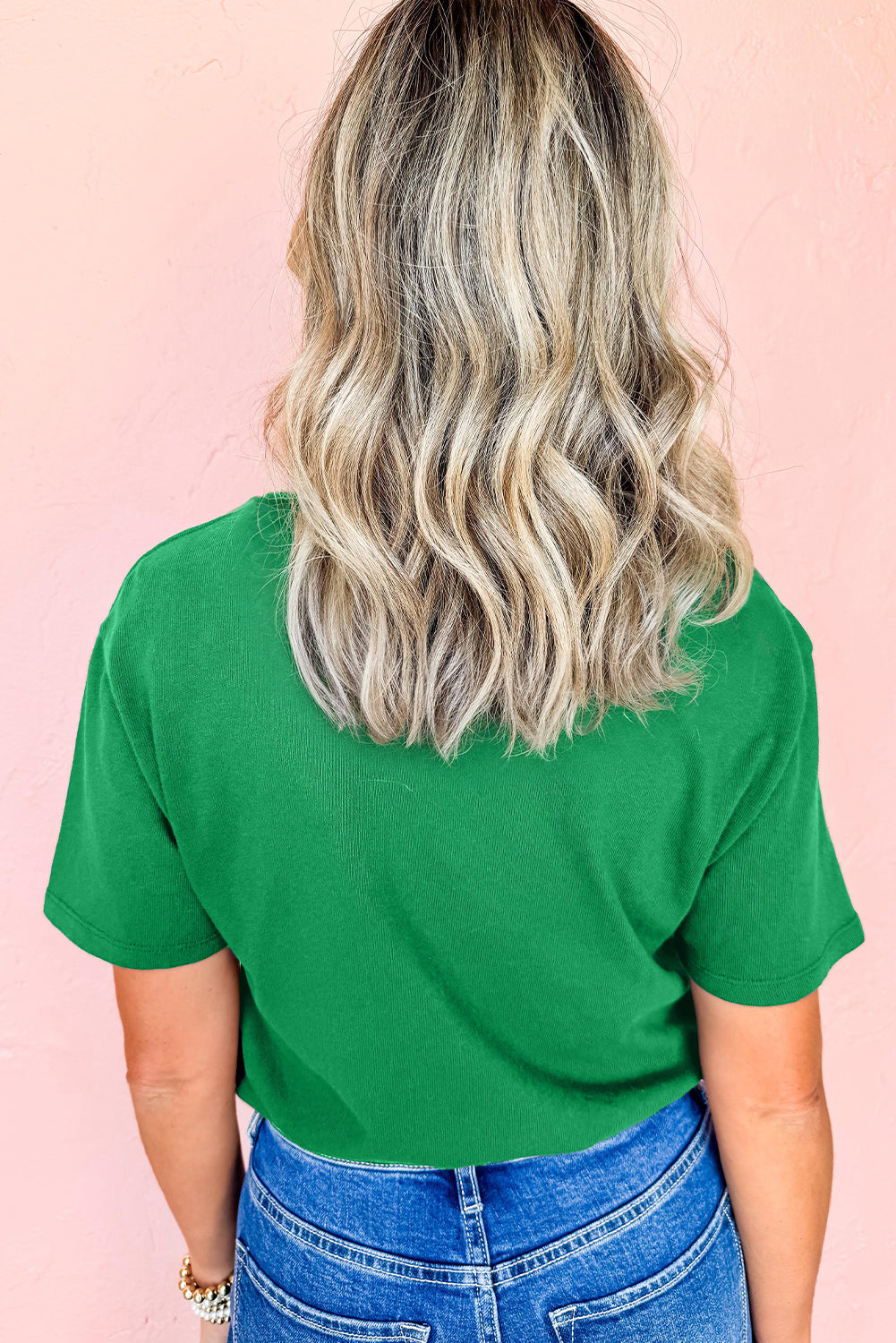 Bright Green merry Sequin Graphic Tee