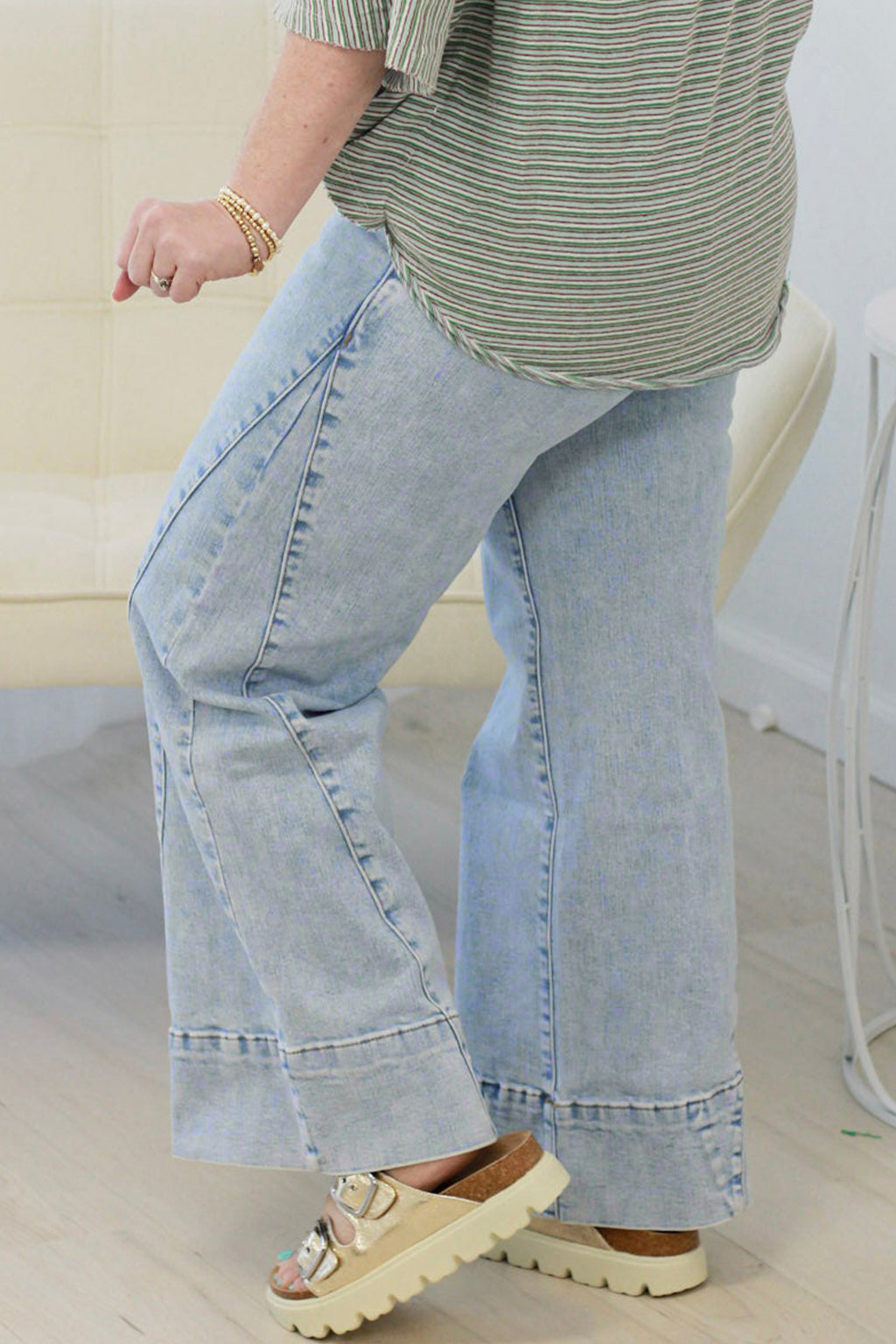 Plus Size Beau Blue Panel Jeans