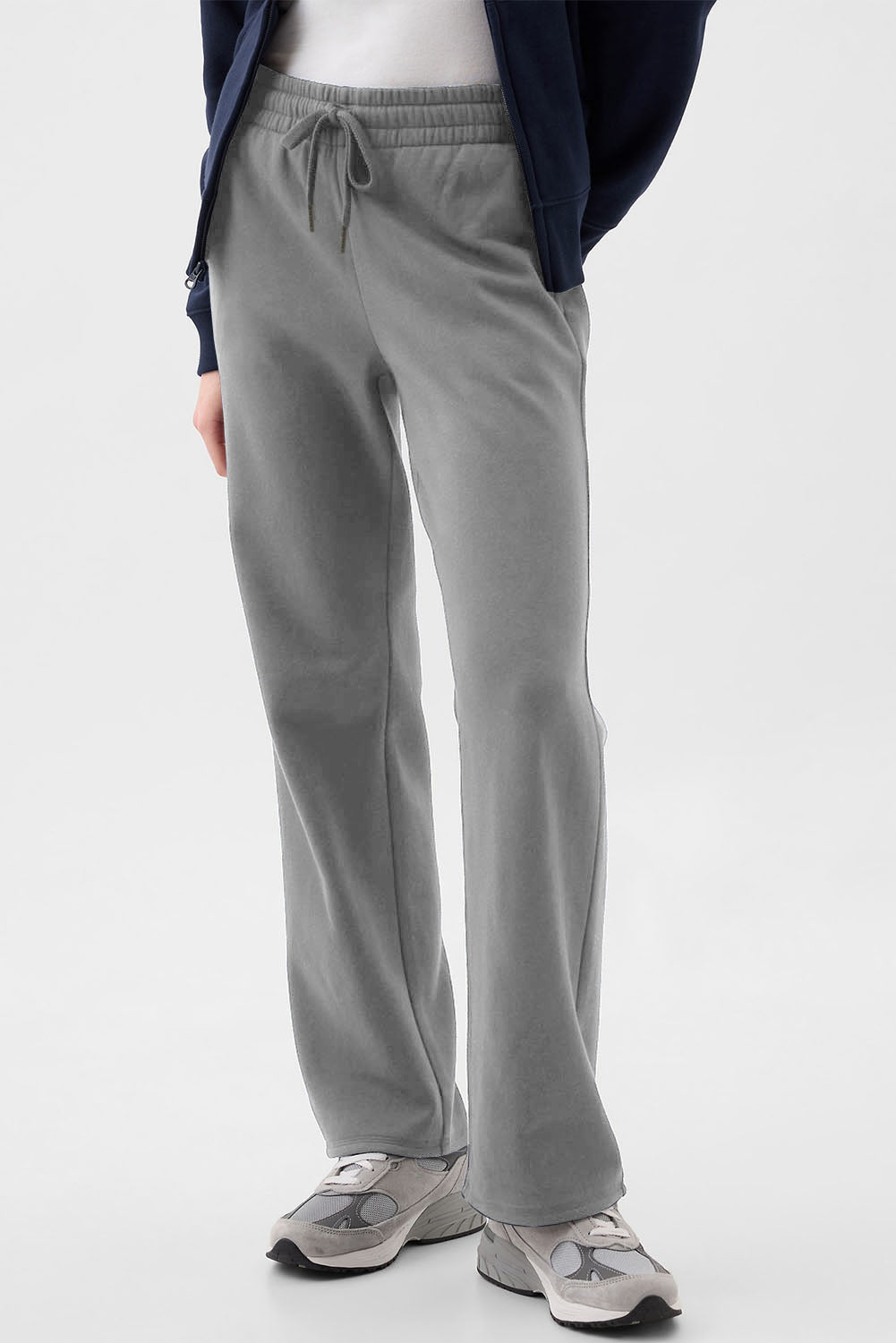 Black fleece-lined casual pants with drawstring waist, comfortable bottoms from Dear-Lover for everyday wear.