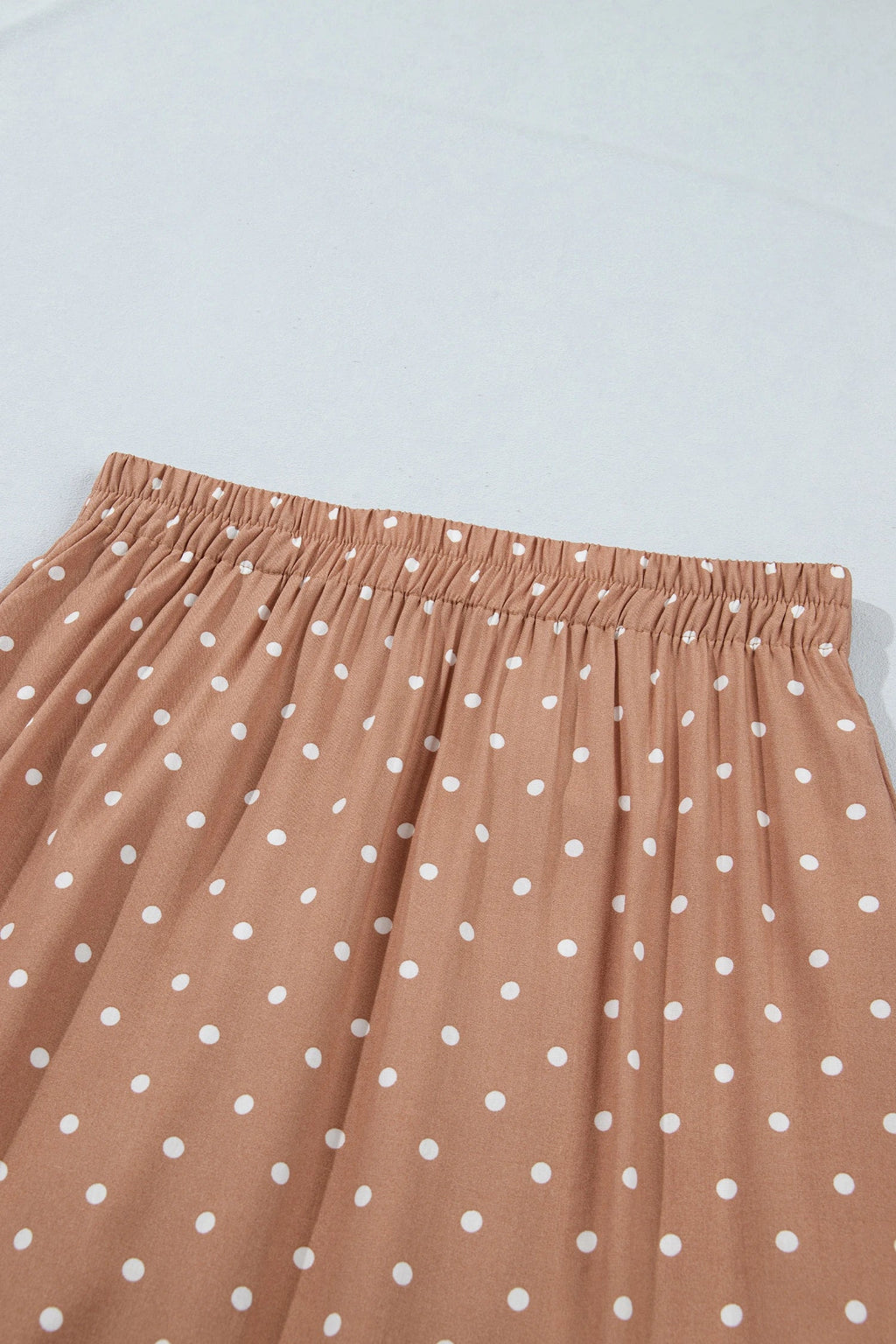 Polka Dot Lace Hem Midi Skirt