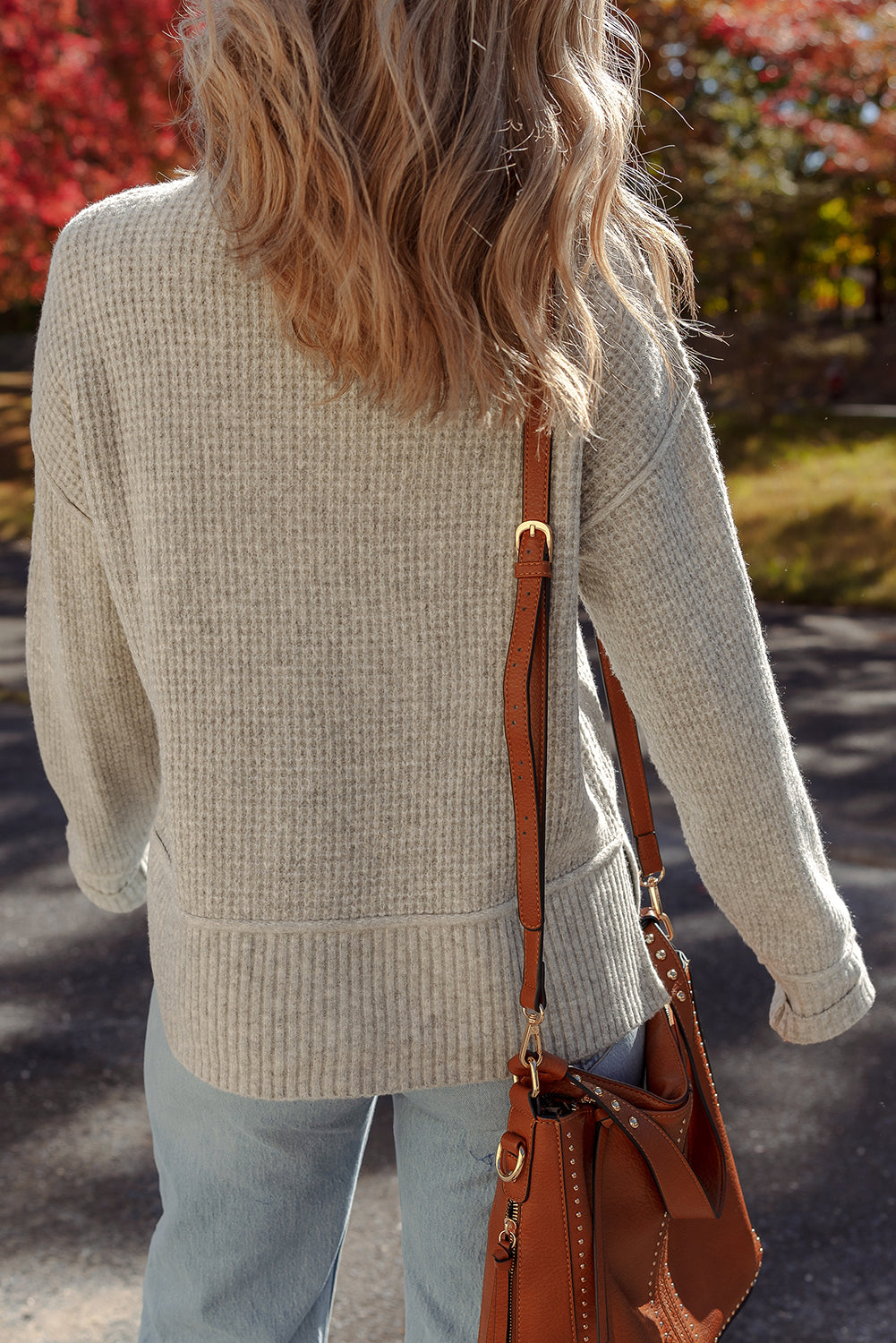 Gray Waffle Texture Sweater