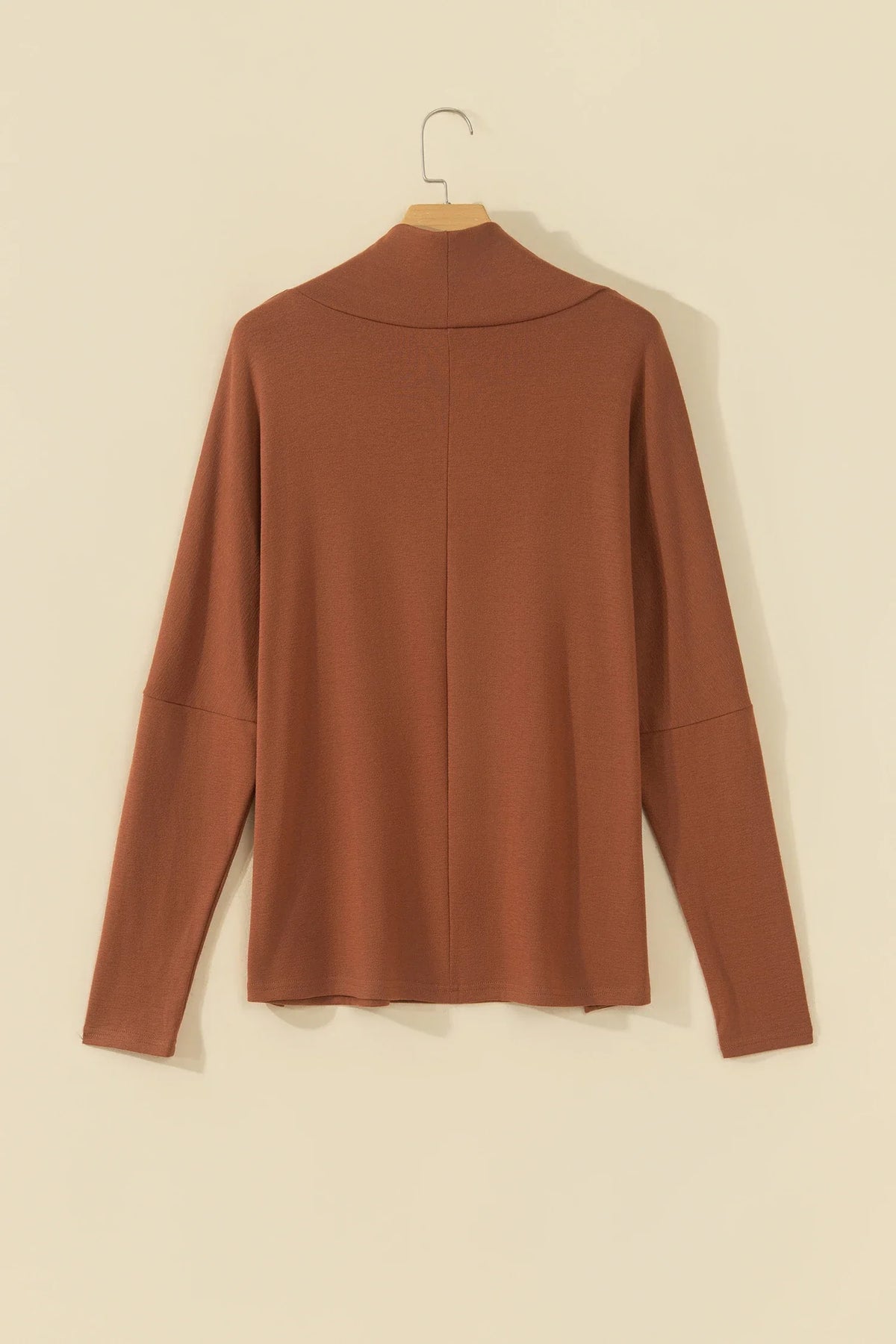 Solid Turtleneck Dolman Long Sleeve Top