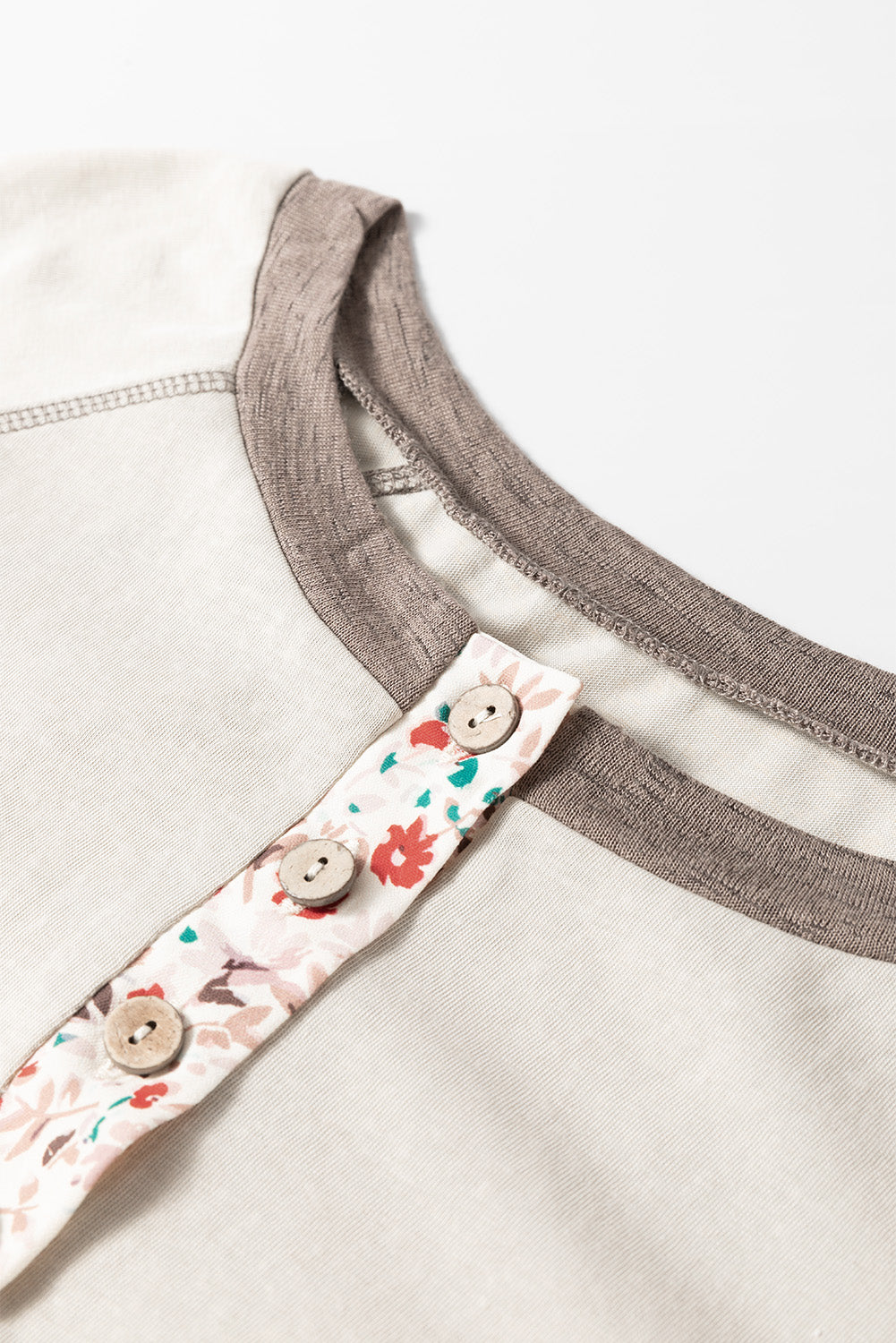 Goat Colorblock Floral Henley Top
