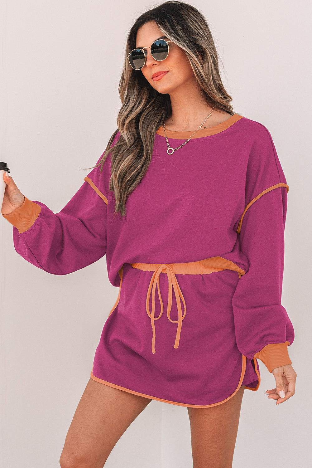 Evergreen Contrast Skort Set